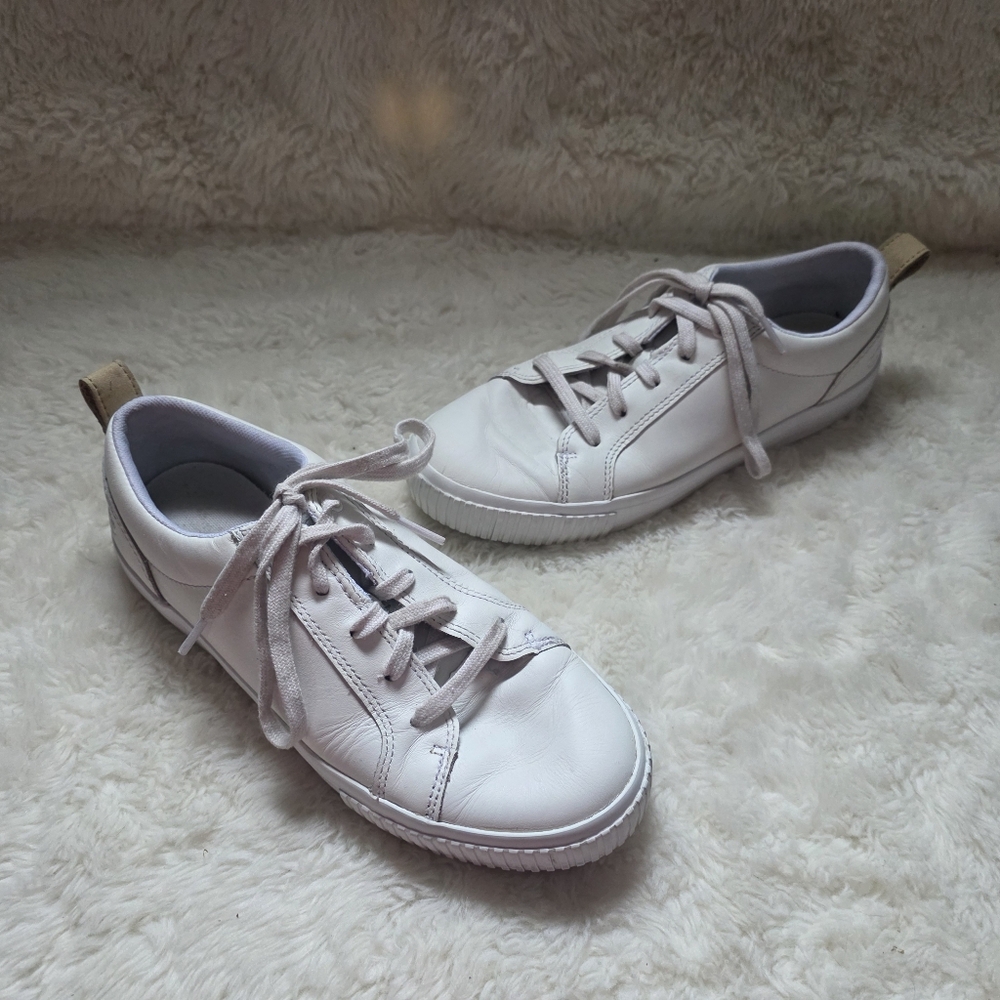 Timberland Newport Bay White Leather Oxford Sneakers Womens Size 8 Like New